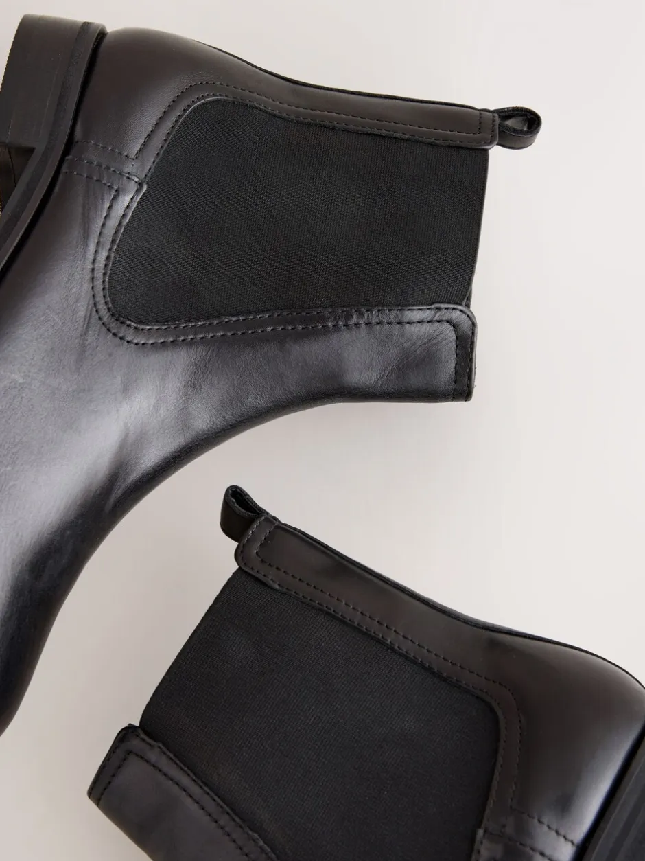 Ruimvallend En Extraruimvallend|Boots*Next Zwart leer - Forever Comfort® Chelsea-enkellaarzen