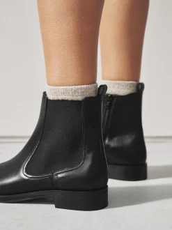 Ruimvallend En Extraruimvallend|Boots*Next Zwart leer - Forever Comfort® Chelsea-enkellaarzen