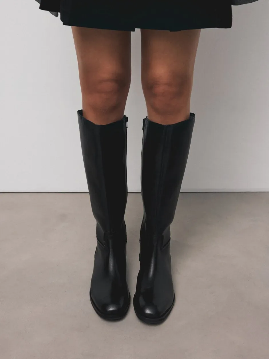 Ruimvallend En Extraruimvallend*Next - Forever Comfort® platte rijlaarzen Zwart leer