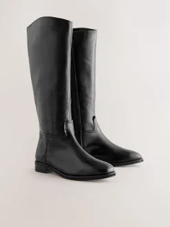 Ruimvallend En Extraruimvallend*Next - Forever Comfort® platte rijlaarzen Zwart leer