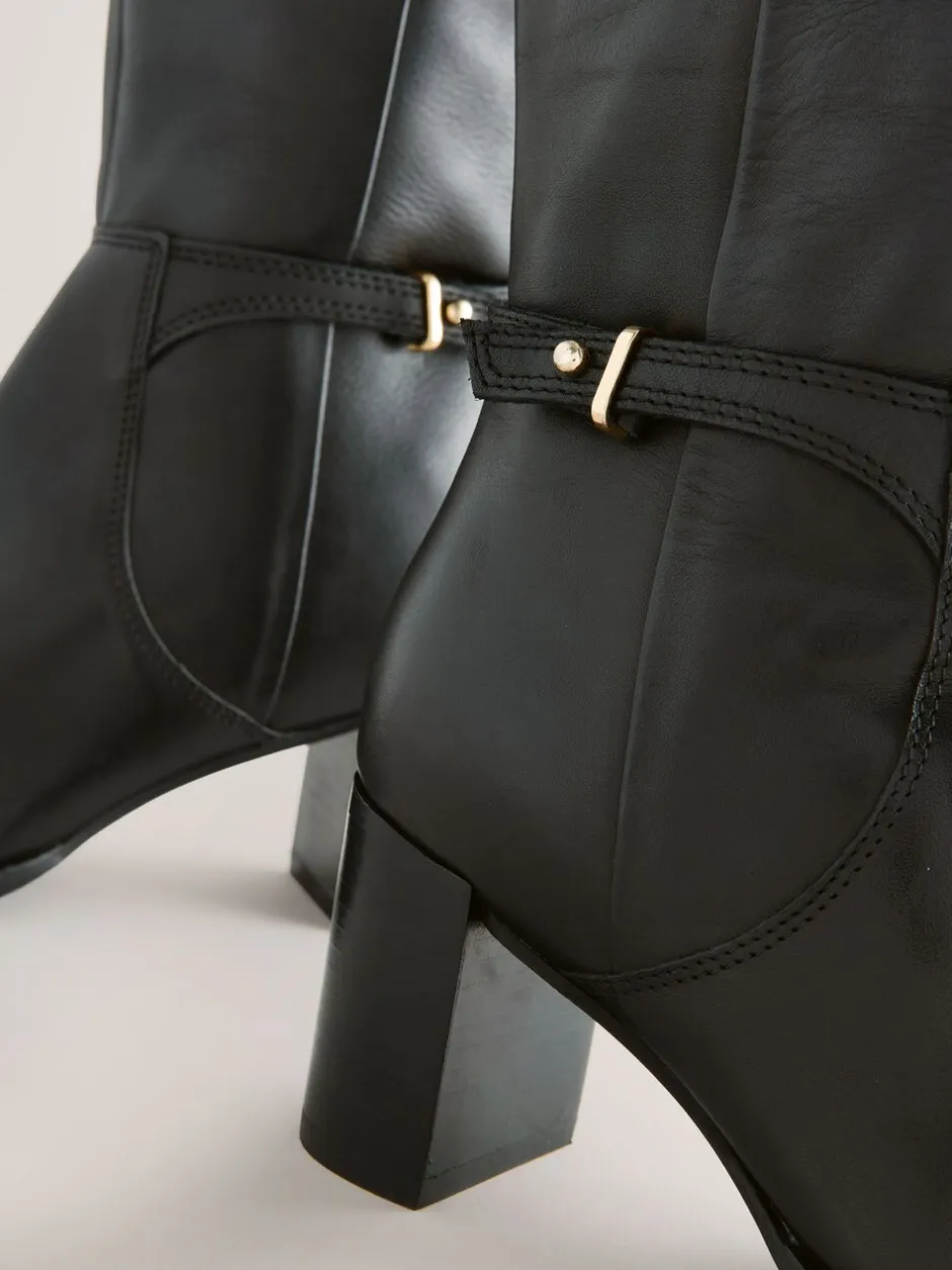 Boots*Next - Forever Comfort® kniehoge laarzen met hardware trim Zwart leer