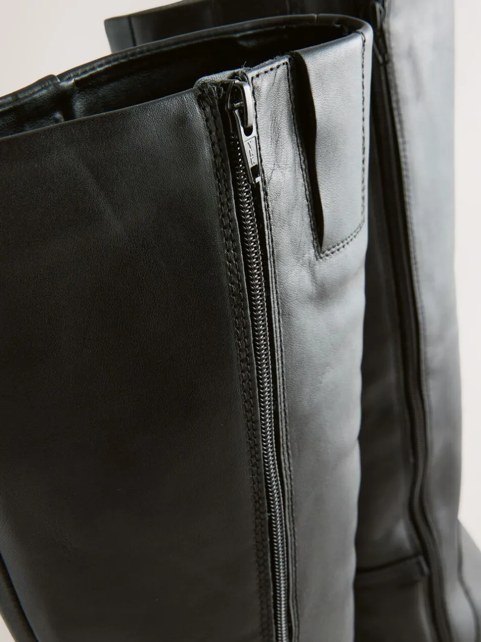 Boots*Next - Forever Comfort® kniehoge laarzen met hardware trim Zwart leer