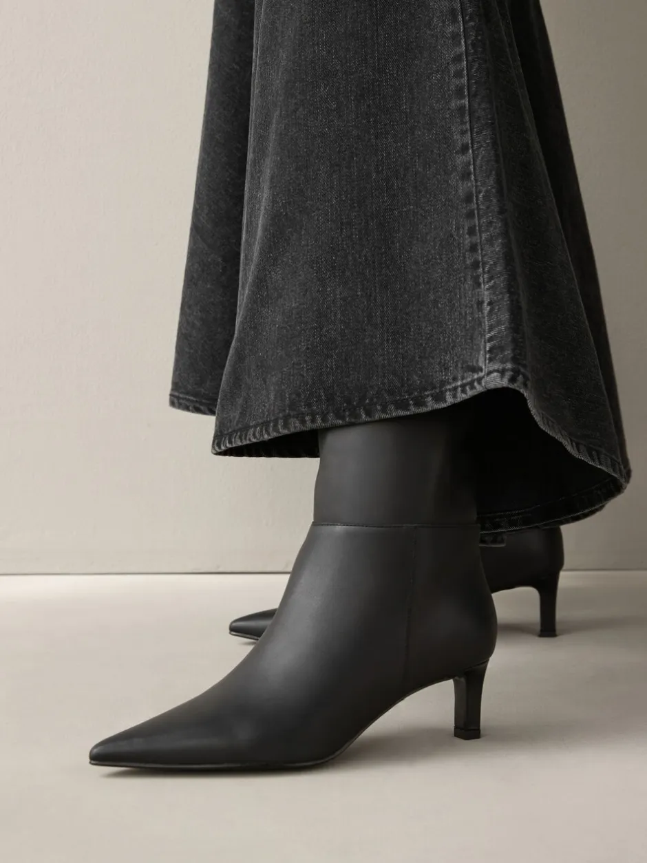 Boots*Next - Kniehoge Skinny Boots met Hak Zwart leer