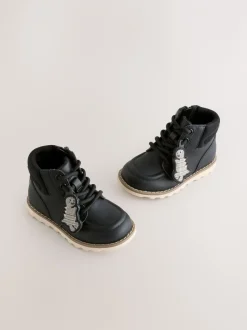 Boots*Next - Veterlaarzen Zwart met dinosaurus