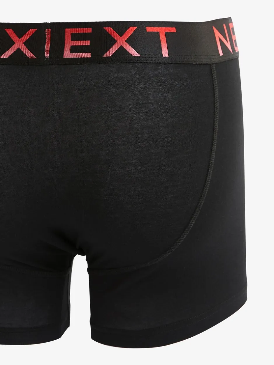 Ondergoed|Ondergoed|Next Zwart met felgekleurde ombré tailleband - Standaard - 10 Boxershorts zonder plooi