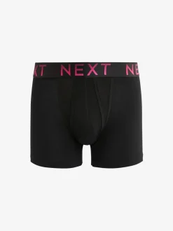 Ondergoed|Ondergoed|Next Zwart met felgekleurde ombré tailleband - Standaard - 10 Boxershorts zonder plooi