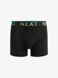 Ondergoed|Ondergoed|Next Zwart met felgekleurde ombré tailleband - Standaard - 10 Boxershorts zonder plooi