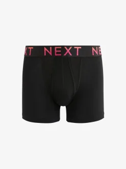 Ondergoed|Ondergoed|Next Zwart met felgekleurde ombré tailleband - Standaard - 10 Boxershorts zonder plooi