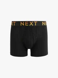 Ondergoed|Ondergoed|Next Zwart met felgekleurde ombré tailleband - Standaard - 10 Boxershorts zonder plooi