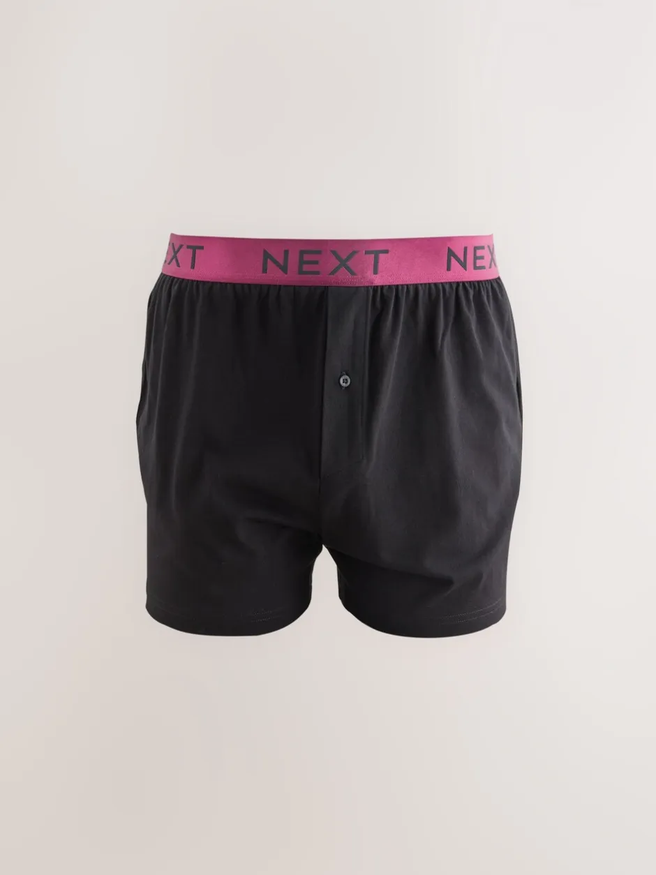 Ondergoed|Ondergoed*Next Zwart met felgekleurde tailleband - Ruimvallende Boxers