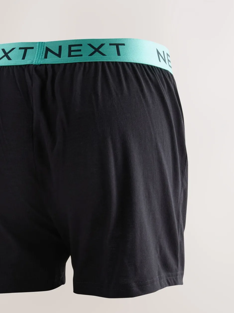 Ondergoed|Ondergoed*Next Zwart met felgekleurde tailleband - Ruimvallende Boxers