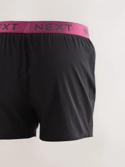 Ondergoed|Ondergoed*Next Zwart met felgekleurde tailleband - Ruimvallende Boxers