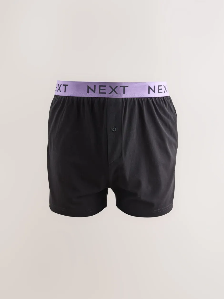 Ondergoed|Ondergoed*Next Zwart met felgekleurde tailleband - Ruimvallende Boxers