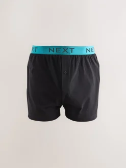 Ondergoed|Ondergoed*Next Zwart met felgekleurde tailleband - Ruimvallende Boxers