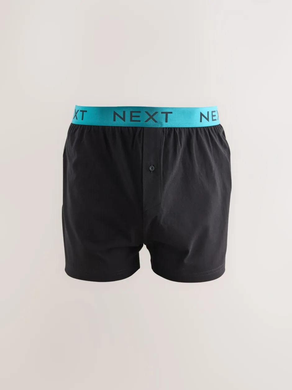 Ondergoed|Ondergoed*Next Zwart met felgekleurde tailleband - Ruimvallende Boxers