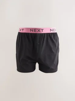 Ondergoed|Ondergoed*Next Zwart met felgekleurde tailleband - Ruimvallende Boxers