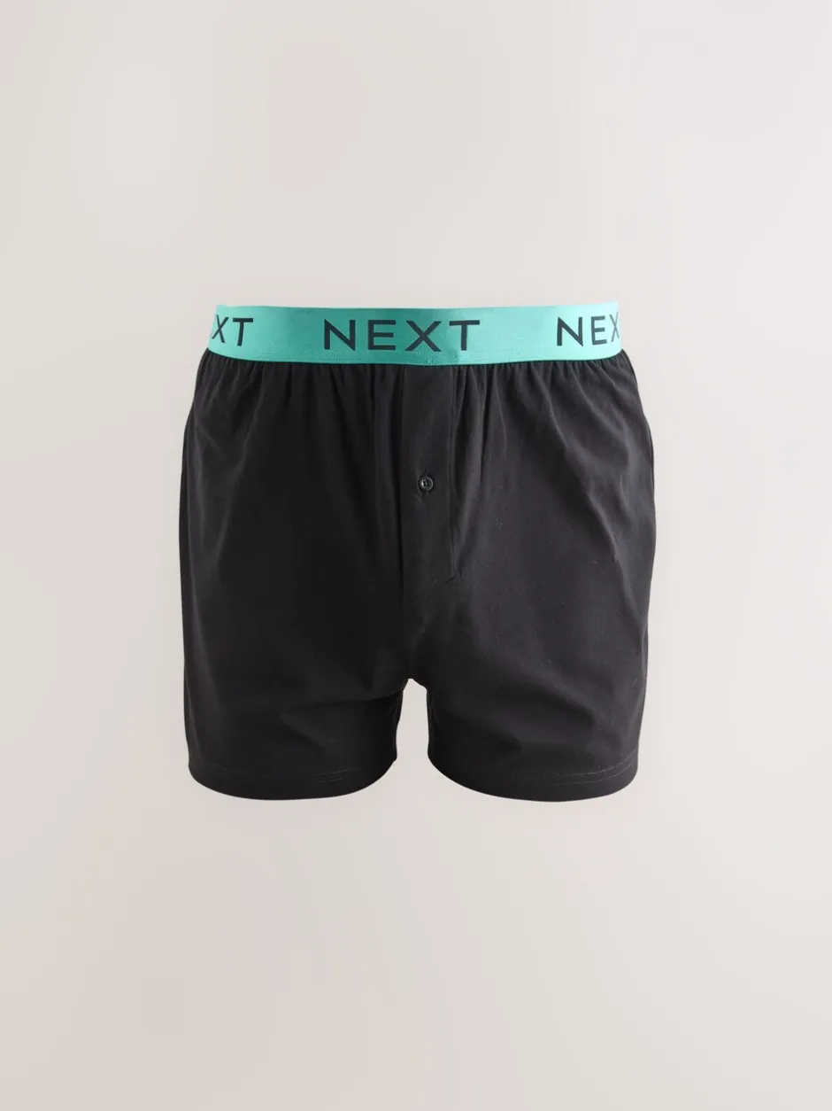 Ondergoed|Ondergoed*Next Zwart met felgekleurde tailleband - Ruimvallende Boxers