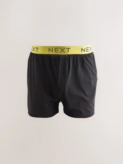Ondergoed|Ondergoed*Next Zwart met felgekleurde tailleband - Ruimvallende Boxers