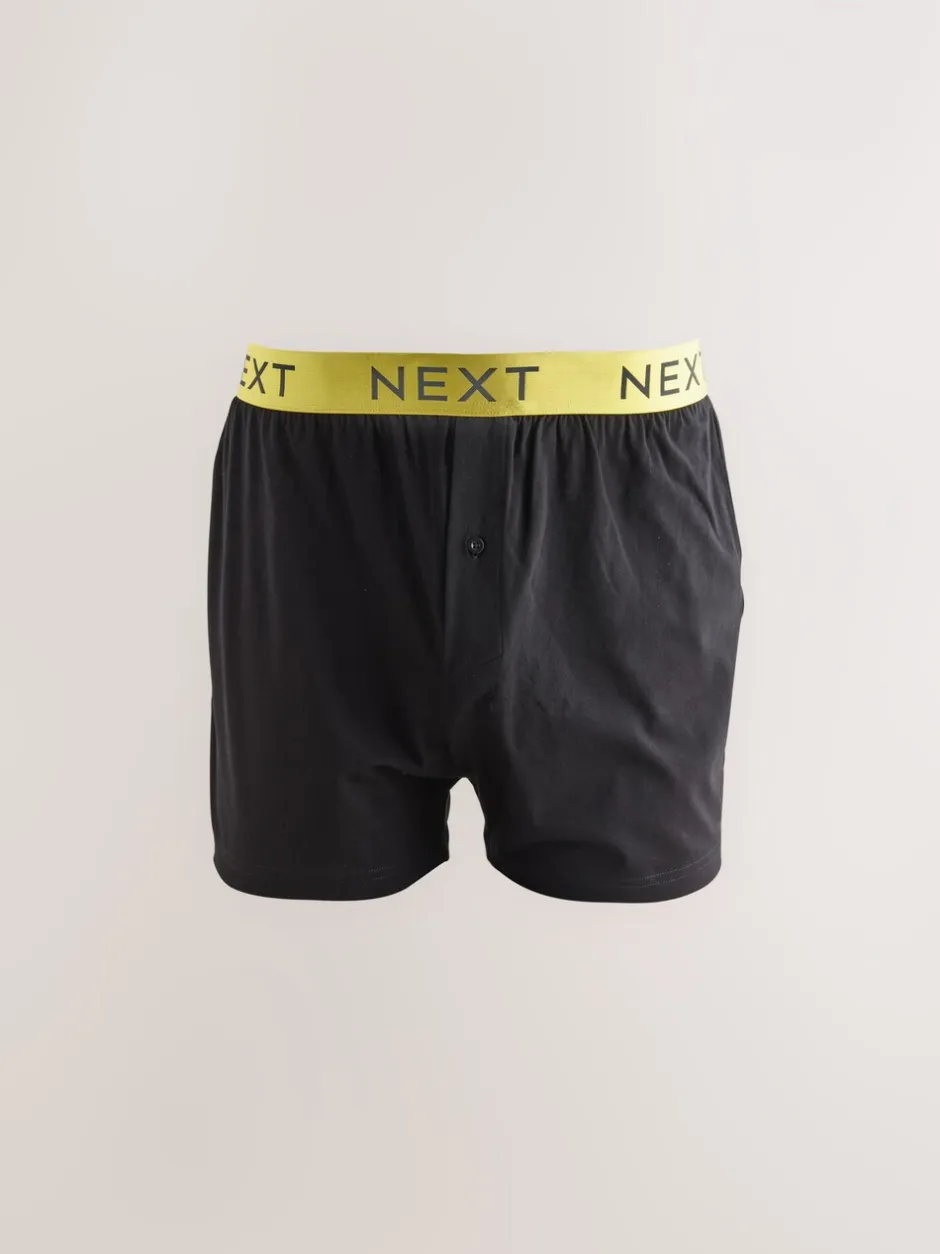 Ondergoed|Ondergoed*Next Zwart met felgekleurde tailleband - Ruimvallende Boxers