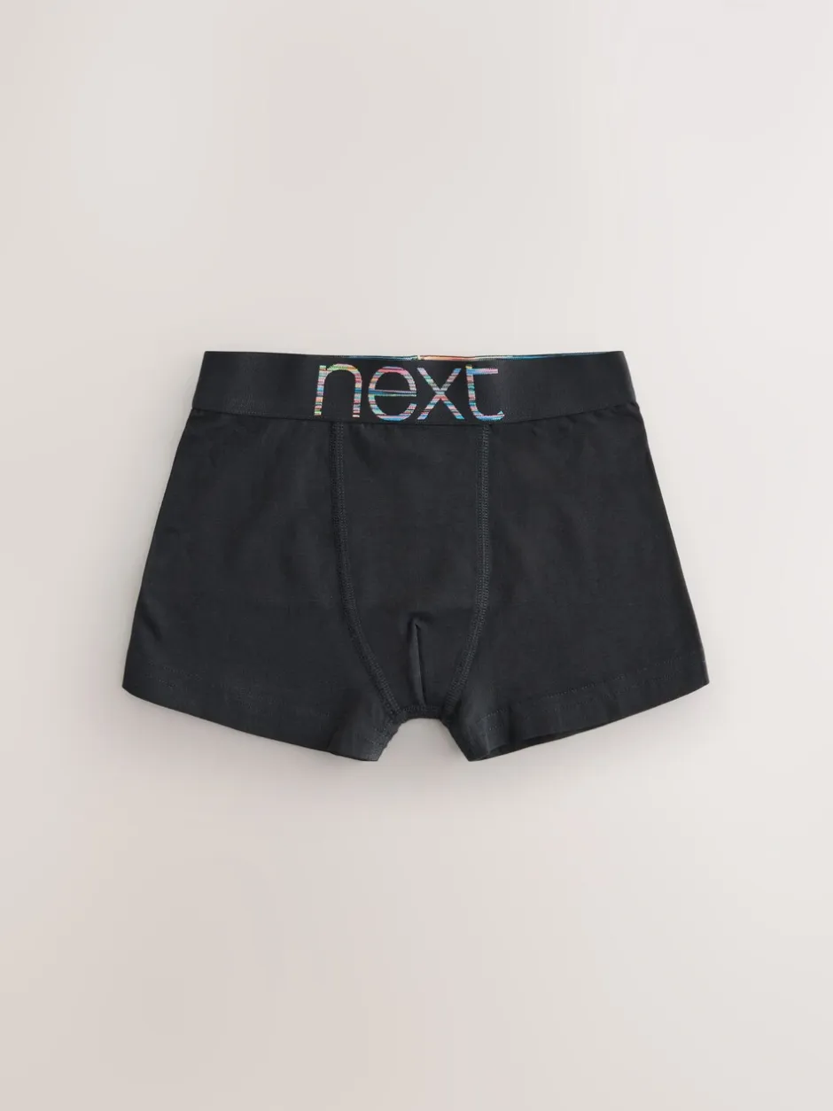 Ondergoed*Next Zwart met felgekleurde tailleband - Verpakking van 10 trunks (1,5-16jr)