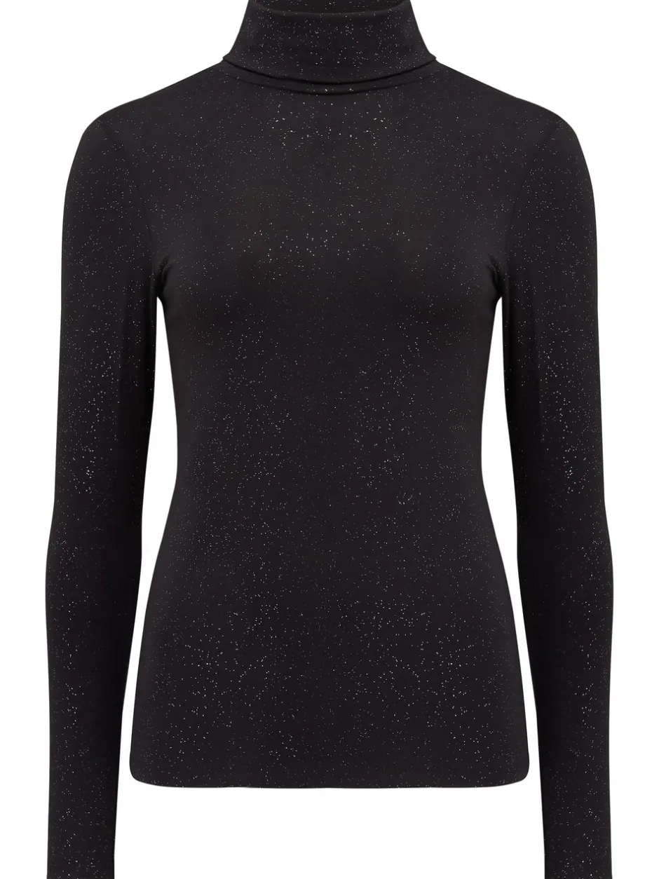Alle Nacht- En Loungekleding*Pour Moi - Second Skin thermisch Zwart met glitter