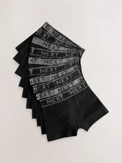 Multipacks|Ondergoed*Next Zwart met grijze tailleband - Verpakking van 10 trunks (1,5-16jr)