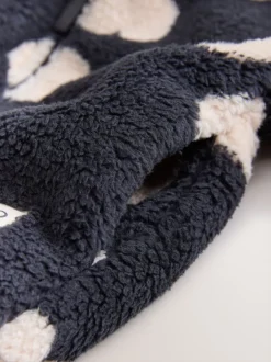 Truien En Breisels|Jassen, Jacks En Kinderwagenpakjes|Next - Fleece met ritssluiting (3mnd-7jr) Zwart met hartjesprint
