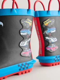 Laarzen|Next Zwart met Hot Wheels - Aantreklaarzen met handvat