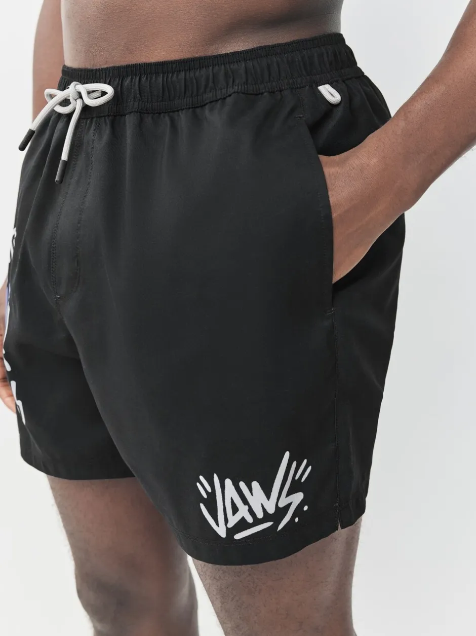 Badkleding|Next Zwart met Jaws - Gelicenseerde zwembroek met print