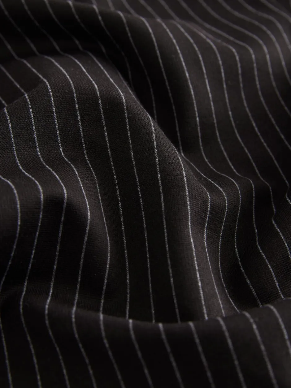 Kostuums En Werkkleding|Broeken*Next - Smoothing Ponte Jersey Broek met Wijde Pijpen Zwart met krijtstreep