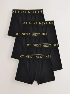 Ondergoed*Next Zwart met luxe goudkleurige tailleband - Verpakking van 5 trunks (1,5-16jr)