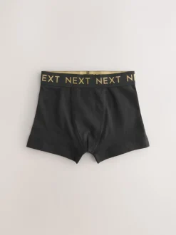 Ondergoed|Next Zwart met luxe goudkleurige tailleband - Verpakking van 10 trunks (1,5-16jr)