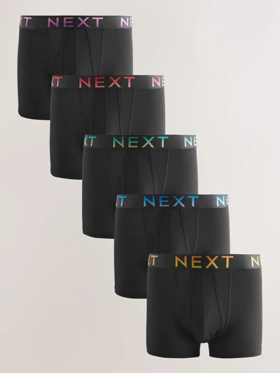 Ondergoed|Ondergoed*Next Zwart met ombré tailleband - Boxershorts van katoenrijk materiaal met A-voorkant