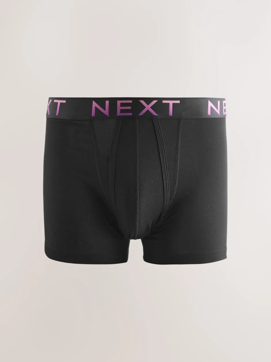 Ondergoed|Ondergoed*Next Zwart met ombré tailleband - Boxershorts van katoenrijk materiaal met A-voorkant