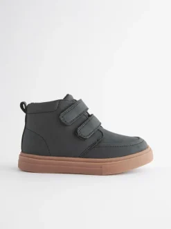 Boots*Next - Laarsjes met klittenbandsluiting en warme voering Zwart met rubberen zool
