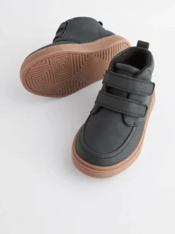 Boots*Next - Laarsjes met klittenbandsluiting en warme voering Zwart met rubberen zool
