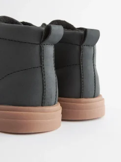 Boots|Next - Laarsjes met klittenbandsluiting en warme voering Zwart met rubberen zool