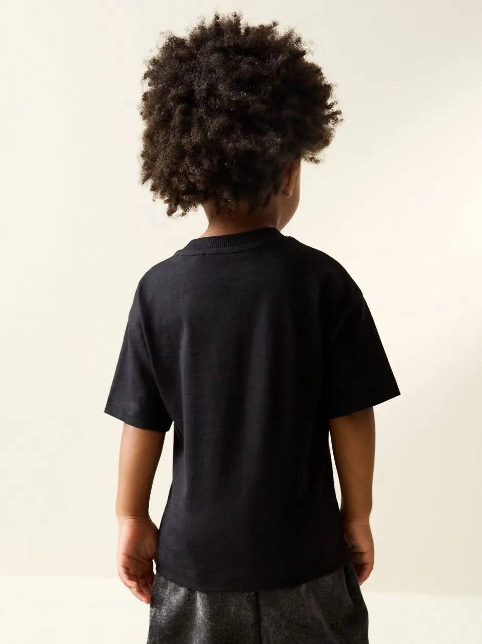 T-Shirts|Tops|Next Zwart met smileyprint - Short Sleeve Small Graphic T-Shirt (3mths-7yrs)
