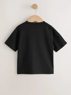 T-Shirts|Tops|Next Zwart met smileyprint - Short Sleeve Small Graphic T-Shirt (3mths-7yrs)