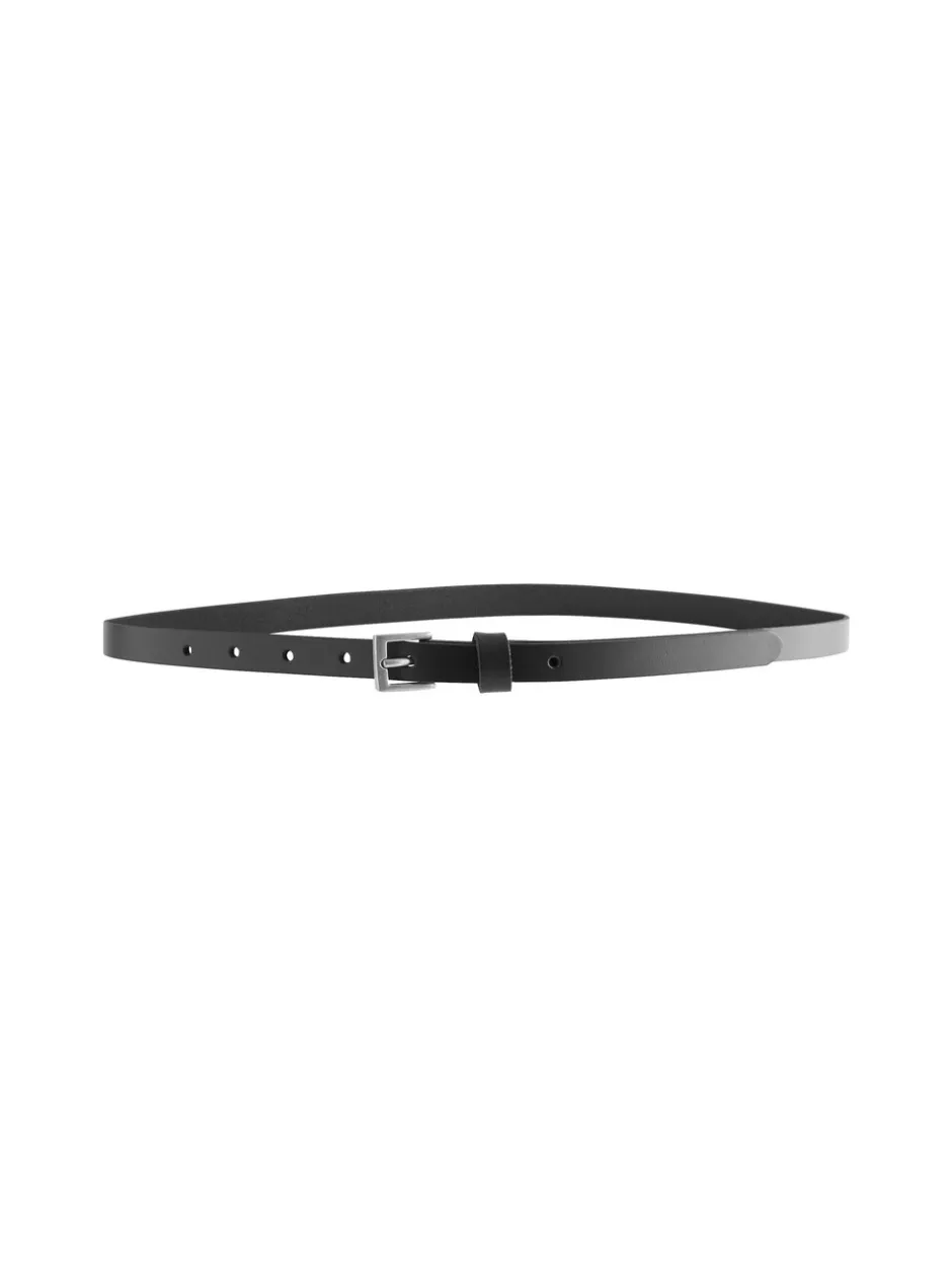 Ceintuurs|Next Zwart met zilver - Smalle leren riem