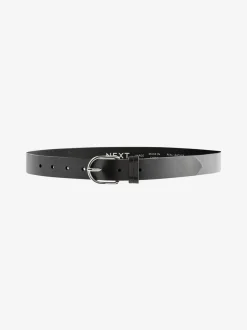 Ceintuurs|Next Zwart met zilver - Standaard leren riem