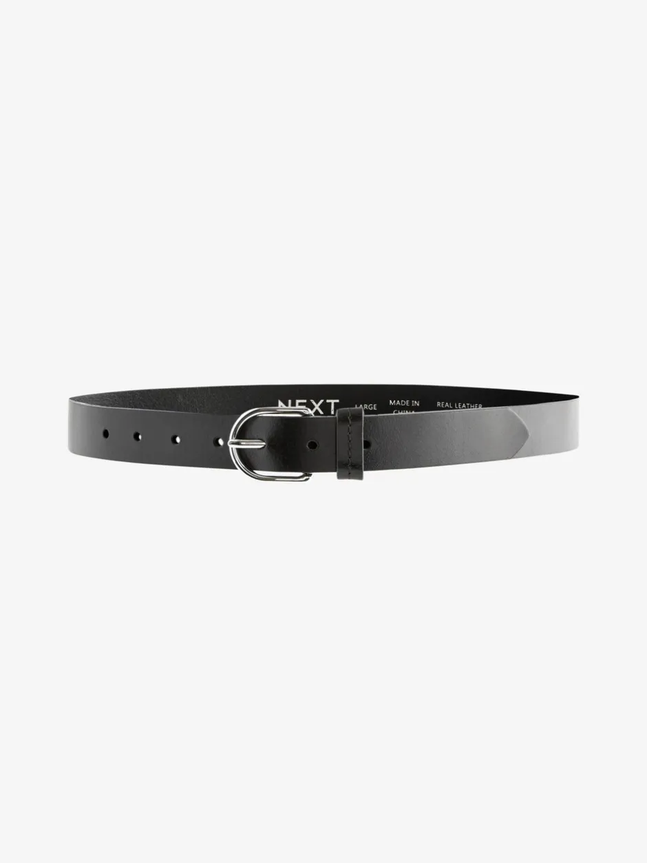 Ceintuurs|Next Zwart met zilver - Standaard leren riem