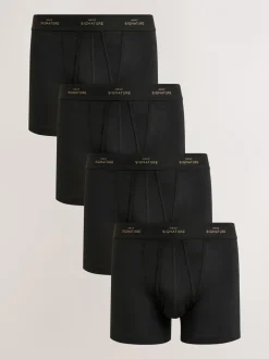 Ondergoed|Ondergoed|Next Zwart metallic - Verpakking van 4 - Signature boxershorts