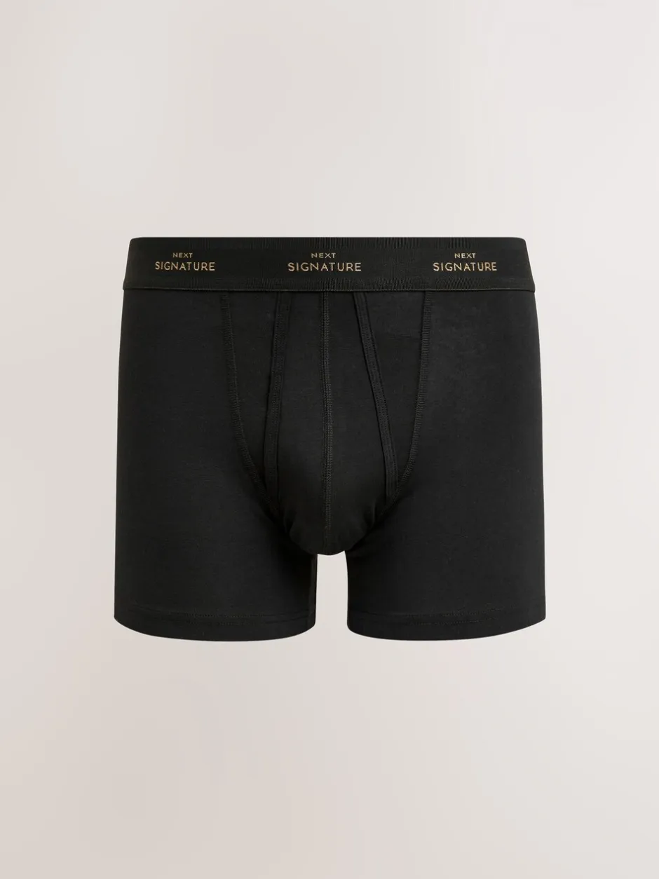 Ondergoed|Ondergoed|Next Zwart metallic - Verpakking van 4 - Signature boxershorts