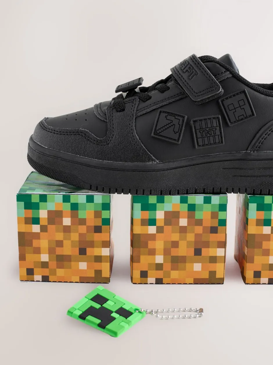 Sneakers|Sneakers|Next Zwart Minecraft - School Touch Fastening Elastic Lace Shoes