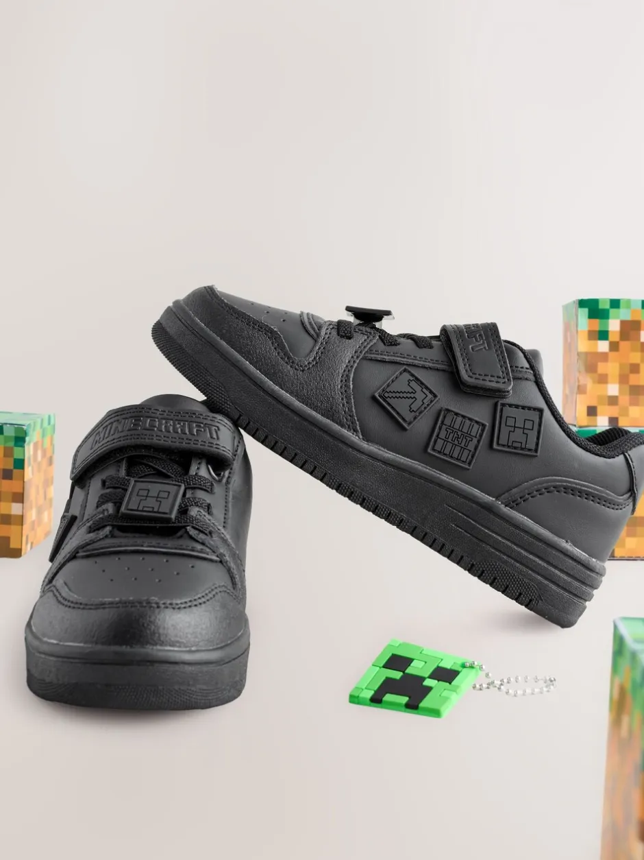 Sneakers|Sneakers|Next Zwart Minecraft - School Touch Fastening Elastic Lace Shoes