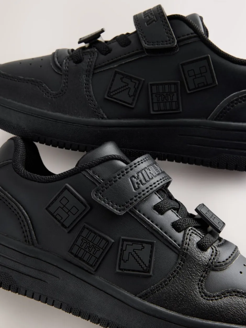 Sneakers|Sneakers|Next Zwart Minecraft - School Touch Fastening Elastic Lace Shoes