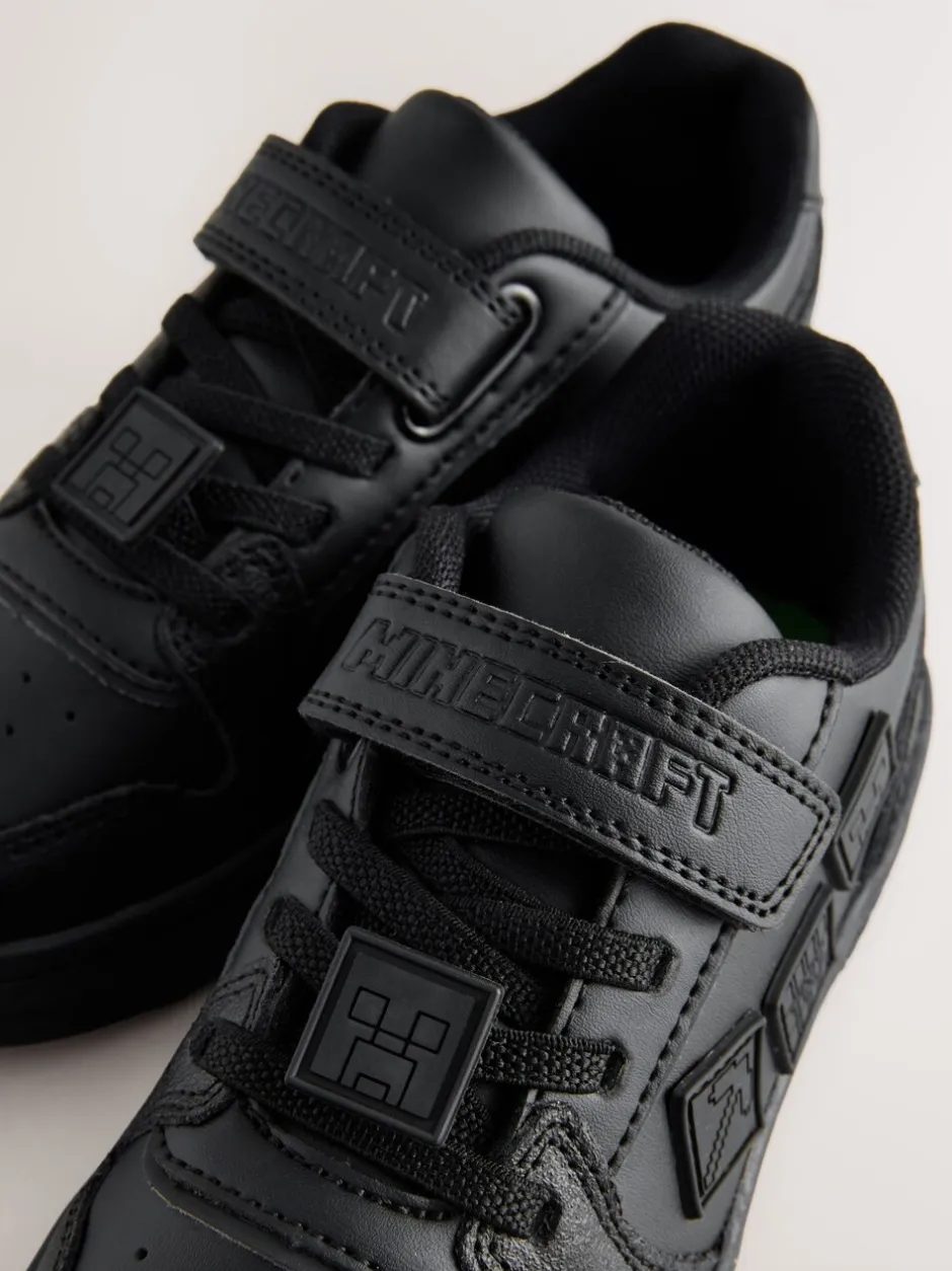 Sneakers|Sneakers|Next Zwart Minecraft - School Touch Fastening Elastic Lace Shoes