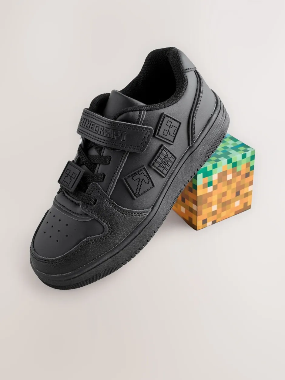 Sneakers|Sneakers|Next Zwart Minecraft - School Touch Fastening Elastic Lace Shoes