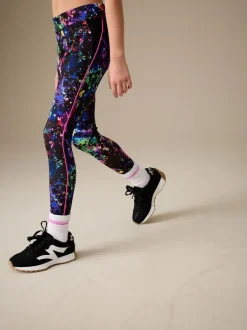 Broeken En Leggings|Next Zwart Multi Splat - Sportlegging (3-16 jr)